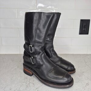 Guide Gear Motorcycle Boots Leather Biker Buckle 8M Black Mens